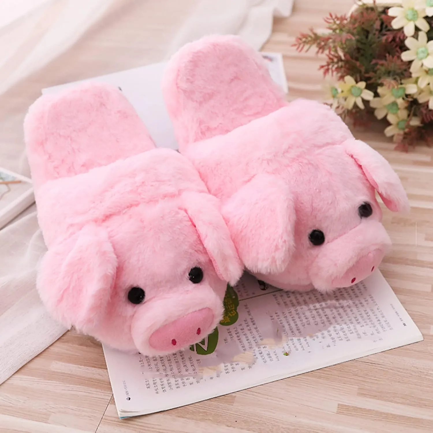 Cartoon animal cotton shoes, interesting pig cotton shoes, indoor and outdoor thermal shoes, men's and women's winter adult shoes