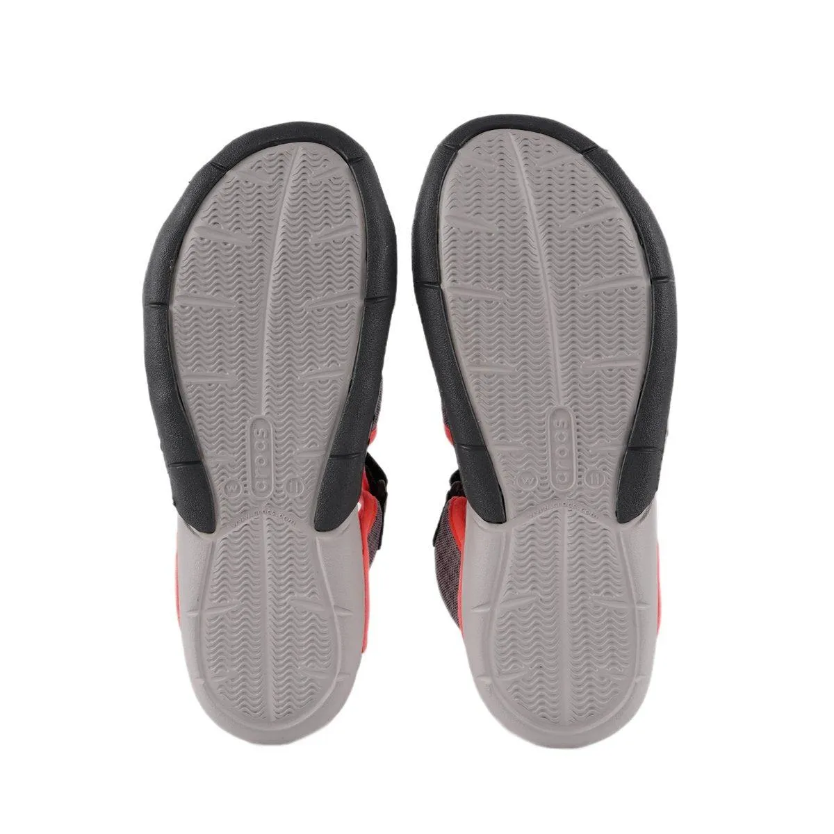 Crocs Swiftwater Deck Sandals Mesh Fabric Grey Colour For Women
