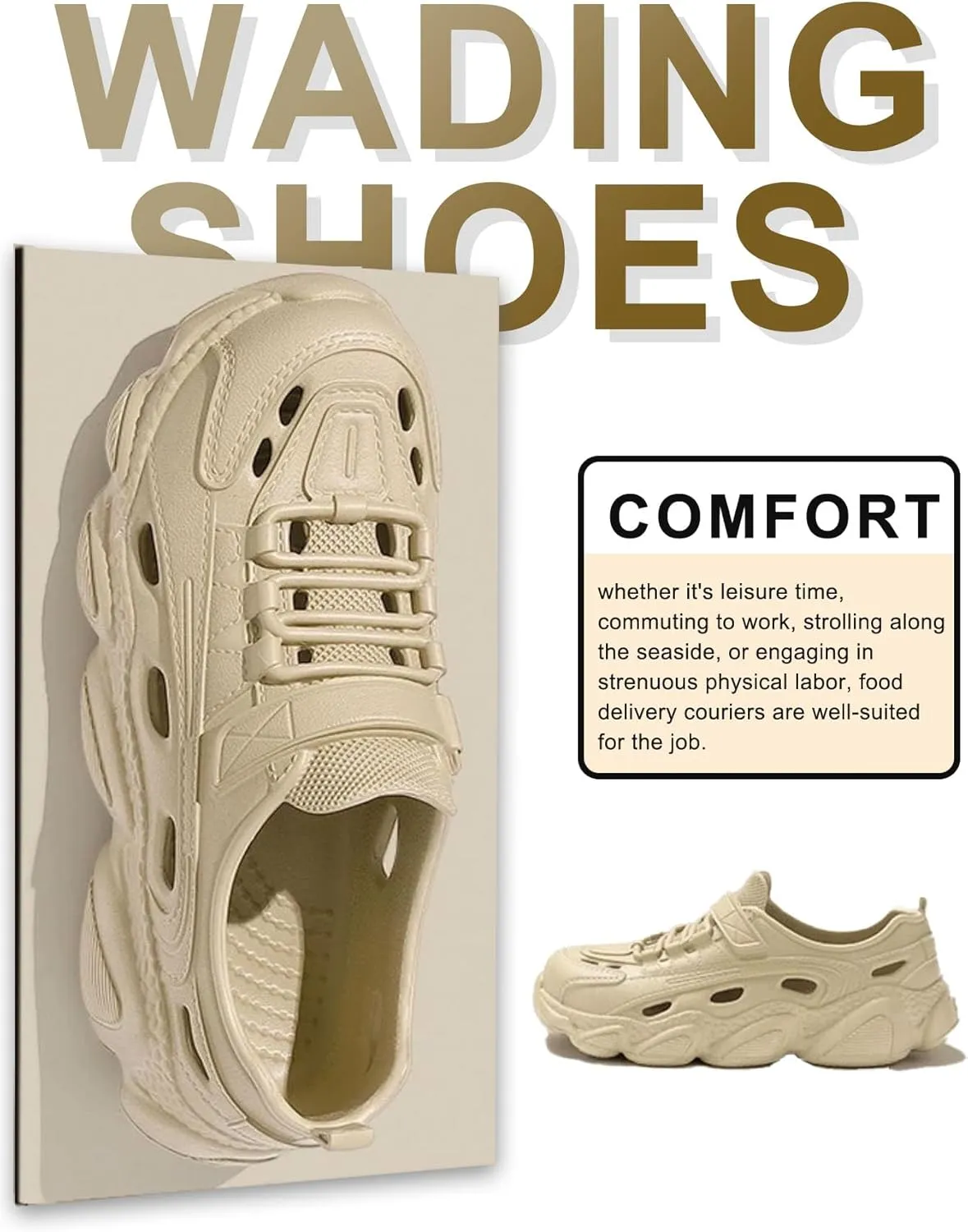 EVA Lightweight Waterproof Breathable Clunky Sneaker Shoes - Clogs & Mules for Driving Work, Leisure Walks, Sports Running, Home Life, Outdoor Hiking, Beach Wading