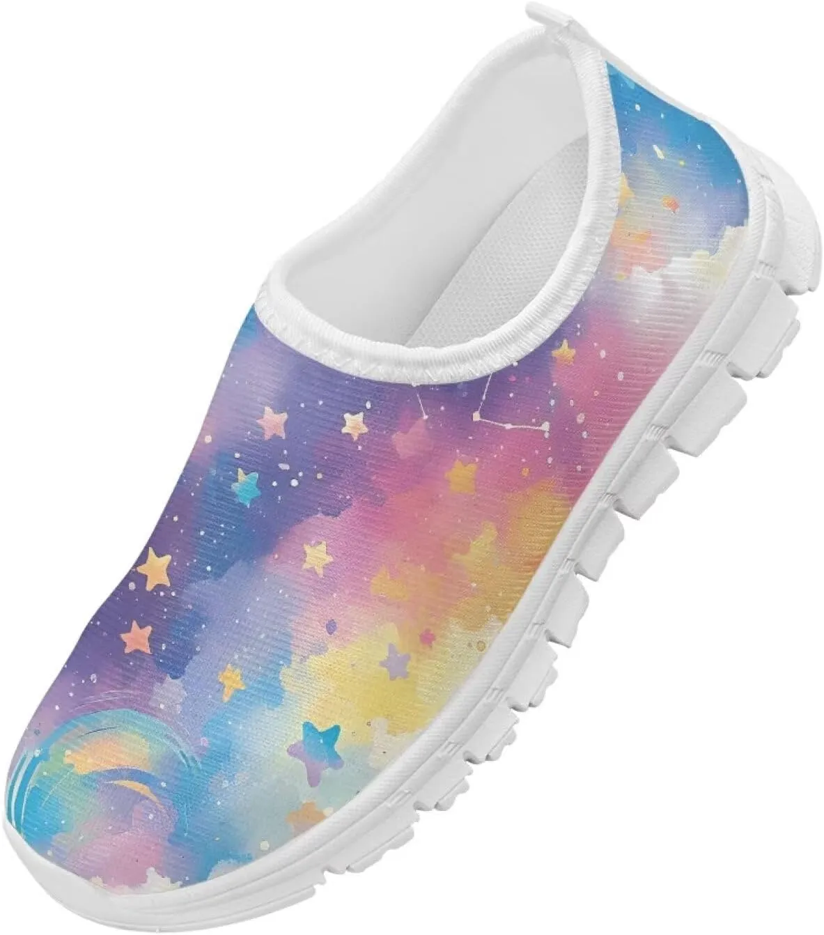 Kid Running Shoe Boy Lightweight Slip On Walking Sneakers Breathable Anti-Skid Athletic Workout Loafers for Camping Size 11-15 White Sole