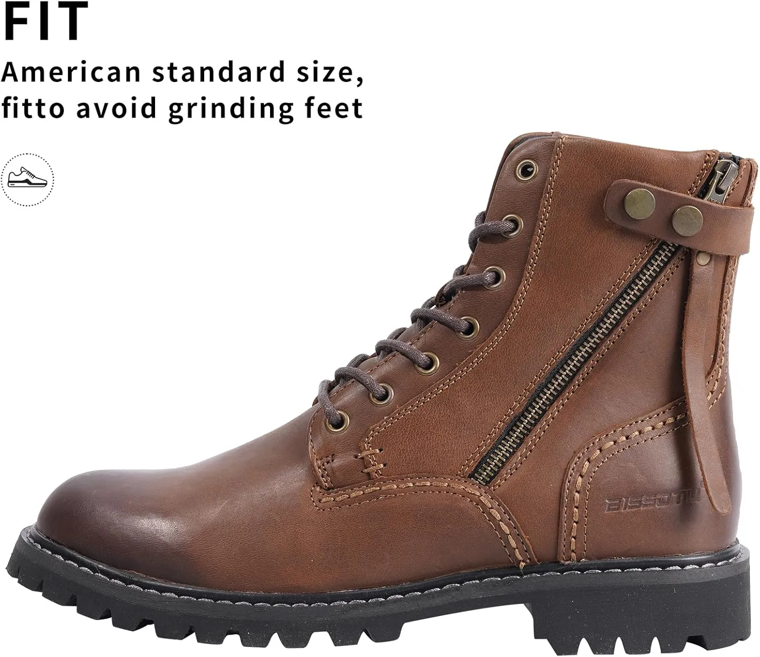 Men's Boots Casual Boots Motorcycle Vintage Zipper Chukka Boots for Men