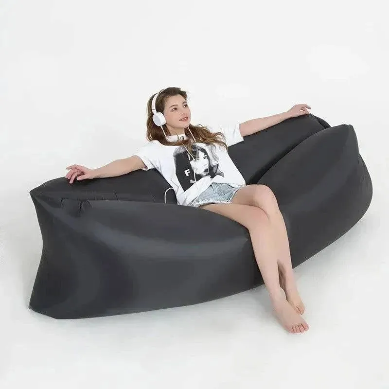 Outdoors Lazy Sofa Inflatable Sofa Ultralight Portable Beach Camping Mat Sleeping Bag Foldable Air Sofa Bed