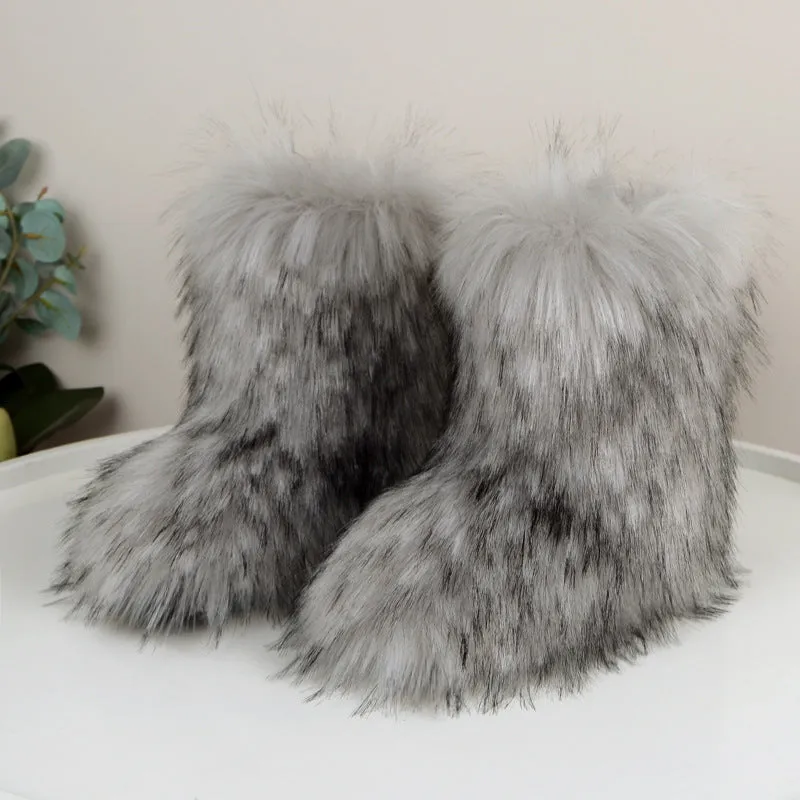 Winter Fuzzy Boots Women  Shoes Fluffy Fur Snow Boots