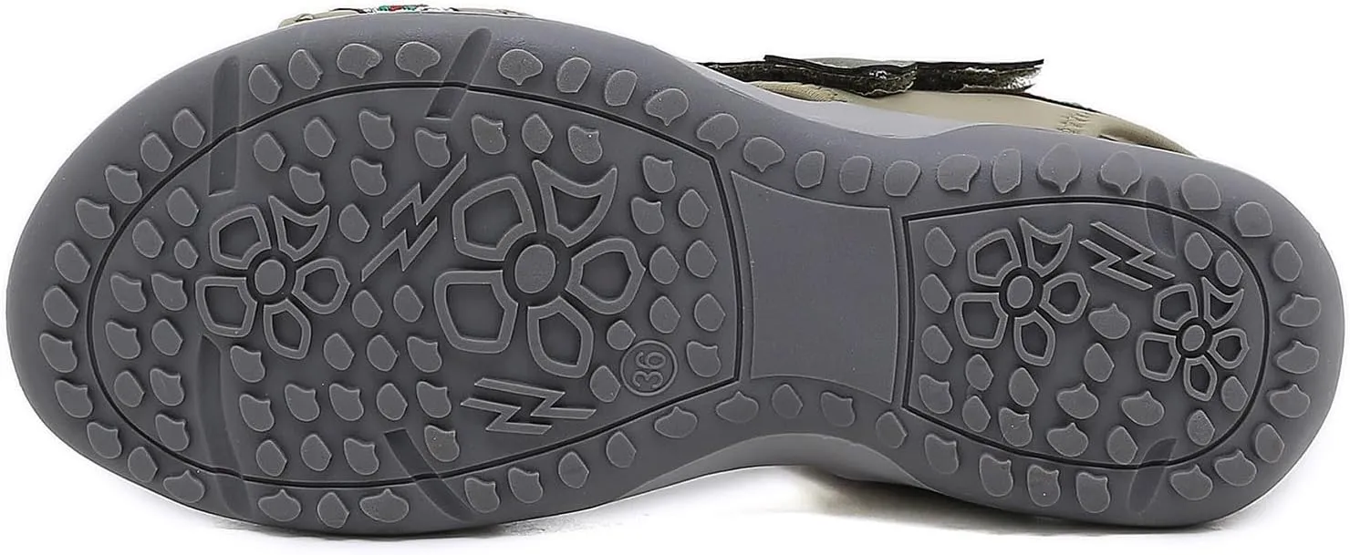 Women's Sport Athletic Sandals Outdoor Hiking Sandals Athletic Open Toe Sandal with Arch Support Summer Flat Hook and Loop Strap Walking Shoes Golf Sandal